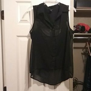 Black see through blouse.